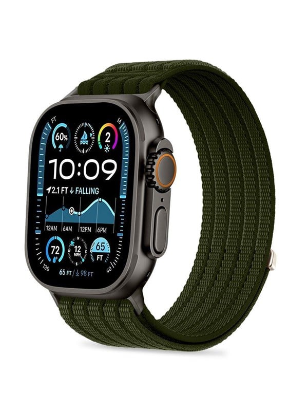 Tech-Protect Nylon Sport Band for Apple Watch 44  45  46  49 mm - Dark Green