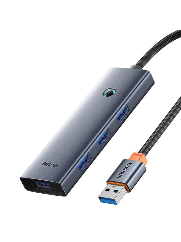 Baseus UltraJoy Series USB-A hub 4xUSB-A 30 1xUSB-C 5V 50cm - gray USB-Hubs