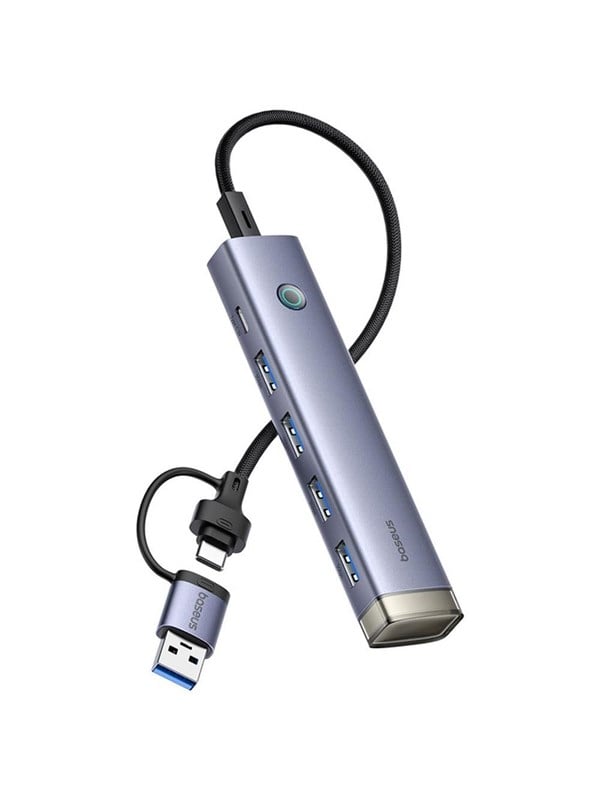 Baseus UltraJoy Series USB-AUSB-C hub 4xUSB-A 30 1xUSB-C 5V - gray USB-Hubs