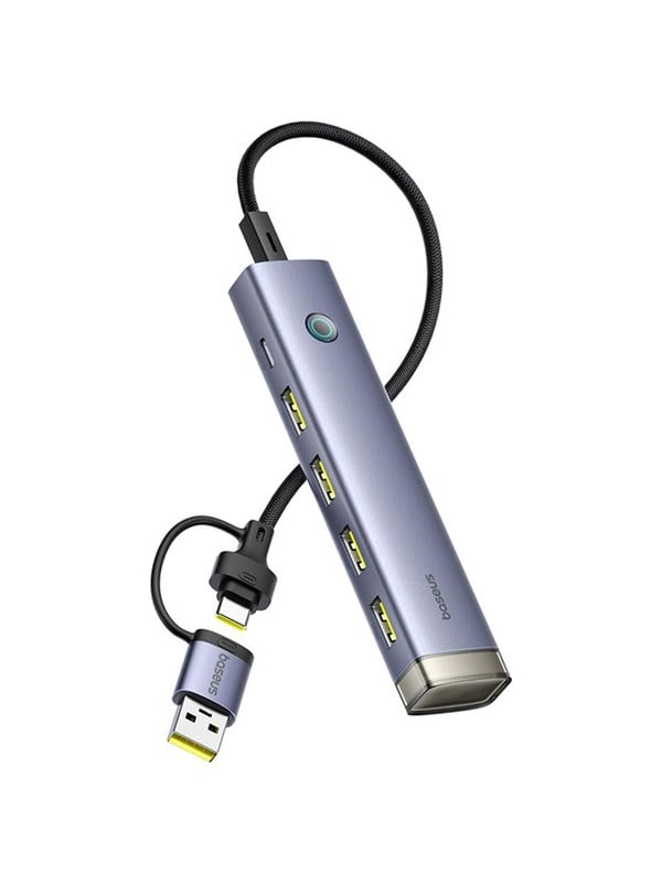 Baseus UltraJoy Series USB-A/USB-C hub 4xUSB-A 3.1 1xUSB-C 5V - gray USB-Hubs