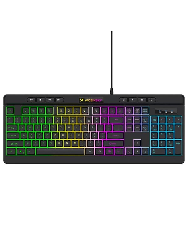 Wozinsky WKG-1044 Wired Backlit Membrane Gaming Keyboard - Black US International