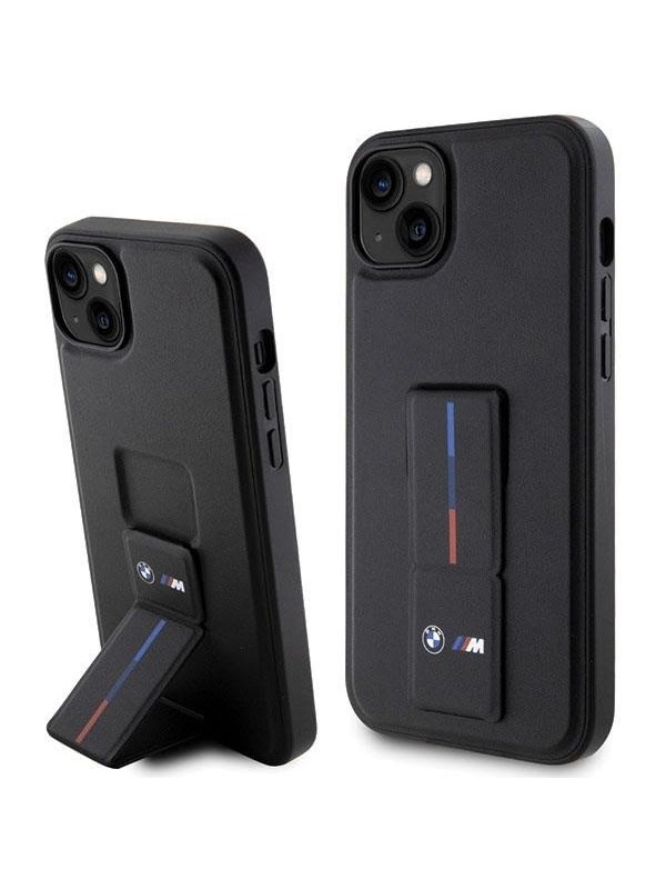 BMW Grip Stand Hot Stamp Case for iPhone 14  15  13 - Black