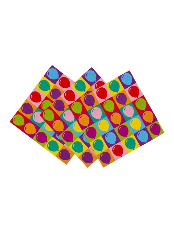 Globos Paper Napkins 33x33cm Pop Party - 20 pcs