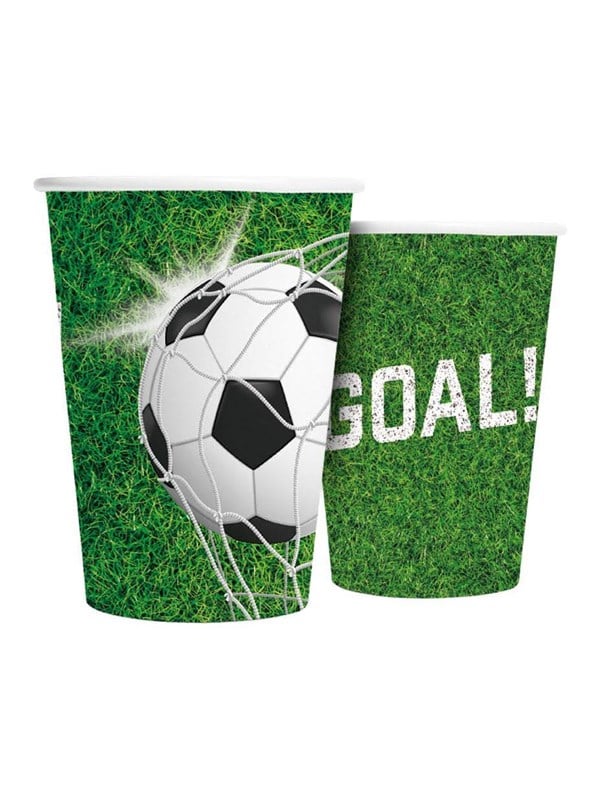 Globos Paper Cups 210ml Football - 8 pcs