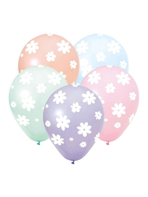 Globos 12 Inch Daisies Balloons - 8 pcs