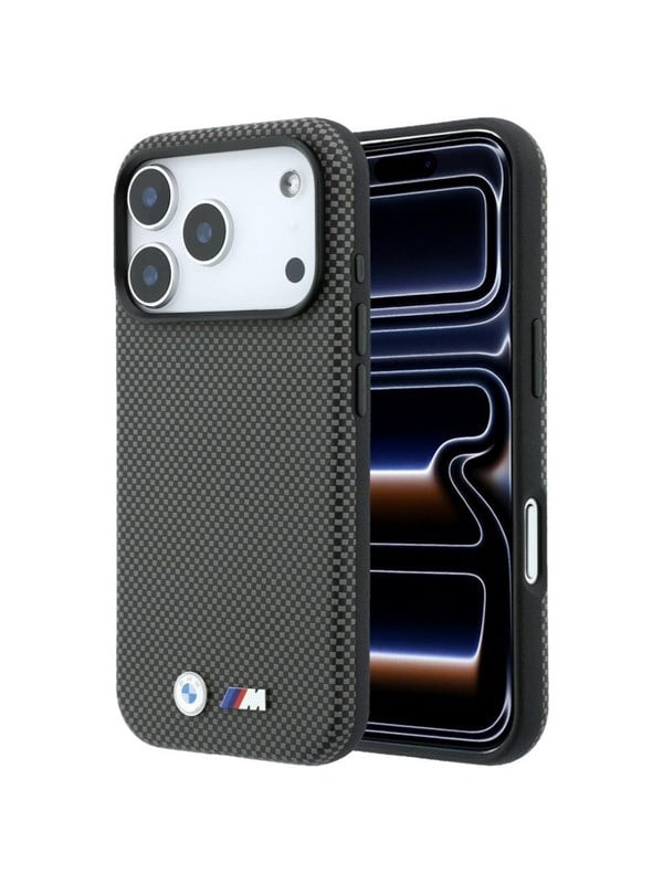 BMW M Quadrille Kevlar Metal Logo MagSafe Case for iPhone 17 Pro / 18 Pro - Gray