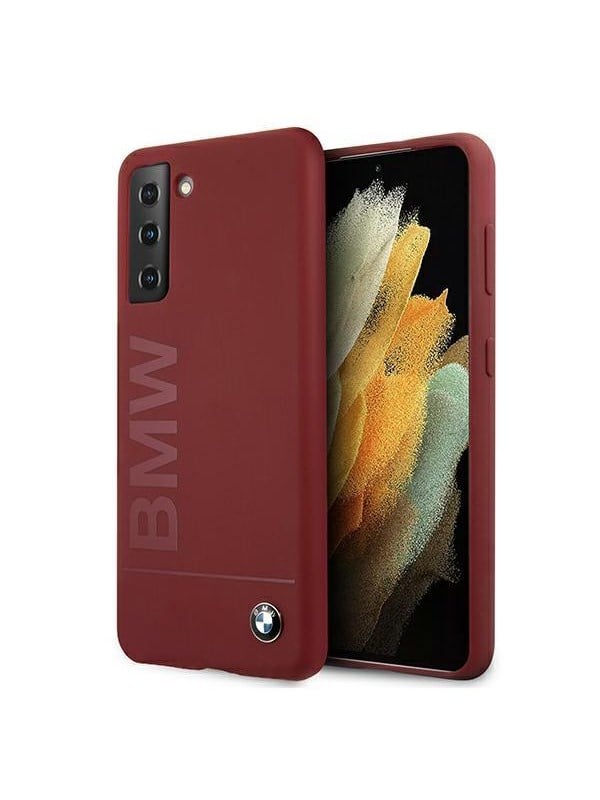 Schicke BMW-lizenzierte burgunderrote Hülle für Samsung Galaxy S21 Plus