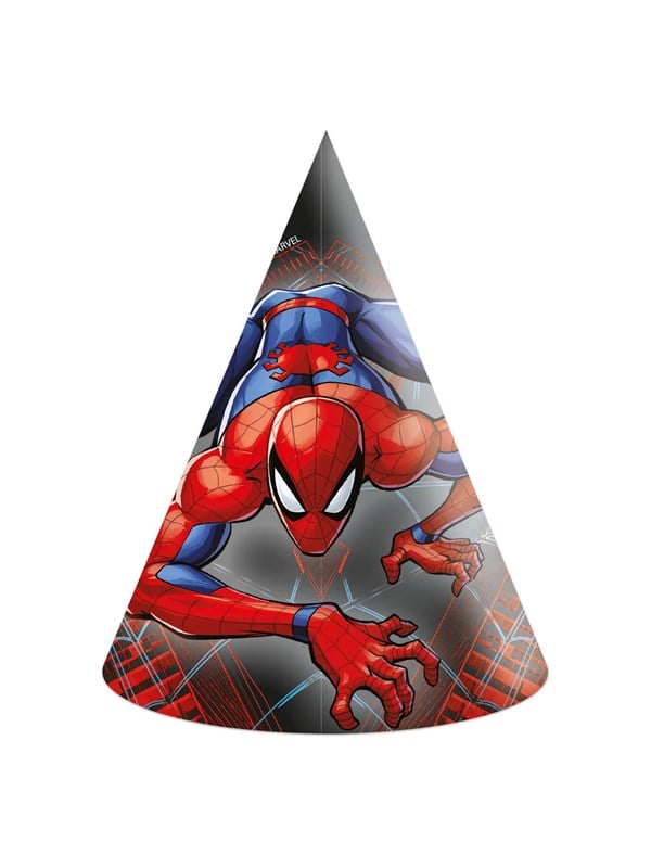 Globos Paper Hats Spiderman World of Web - 6 pcs