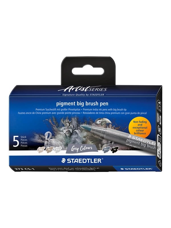 Staedtler pigment big brush pen Grey 5pcs