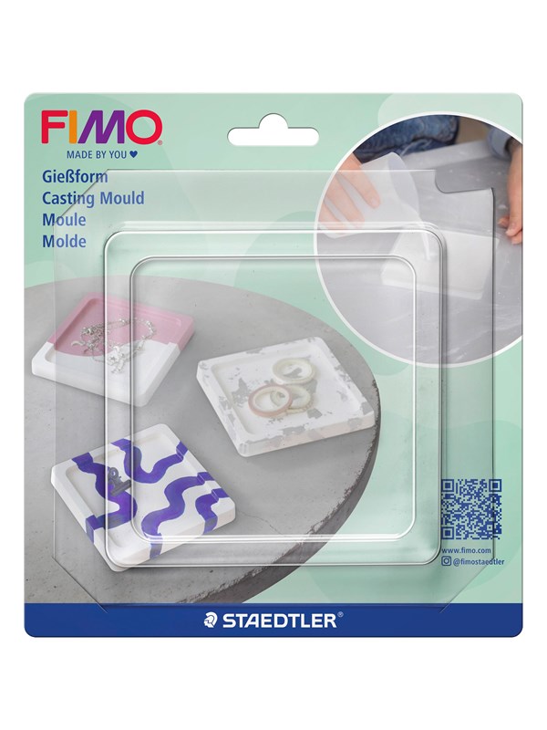 FIMO Gießform Schale, viereckig, transparent