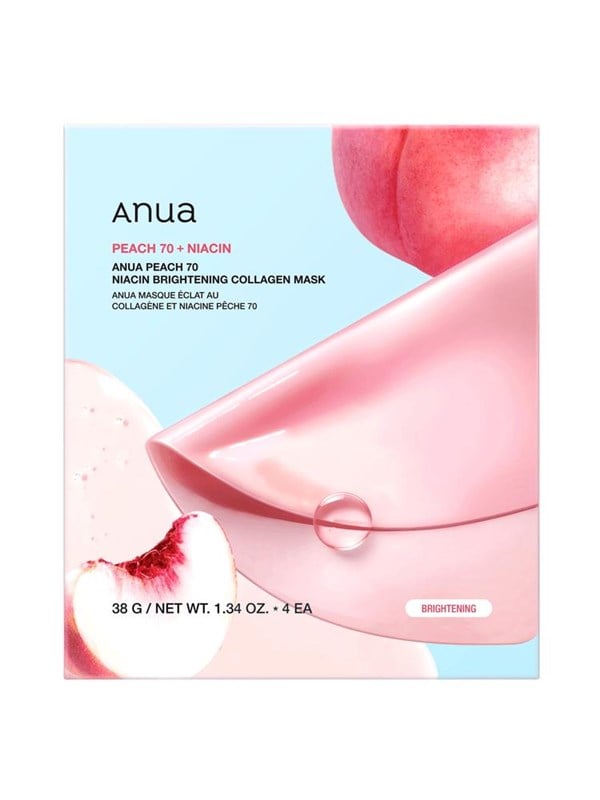 Anua Peach 70 Niacin Brightening Collagen Mask 4pk