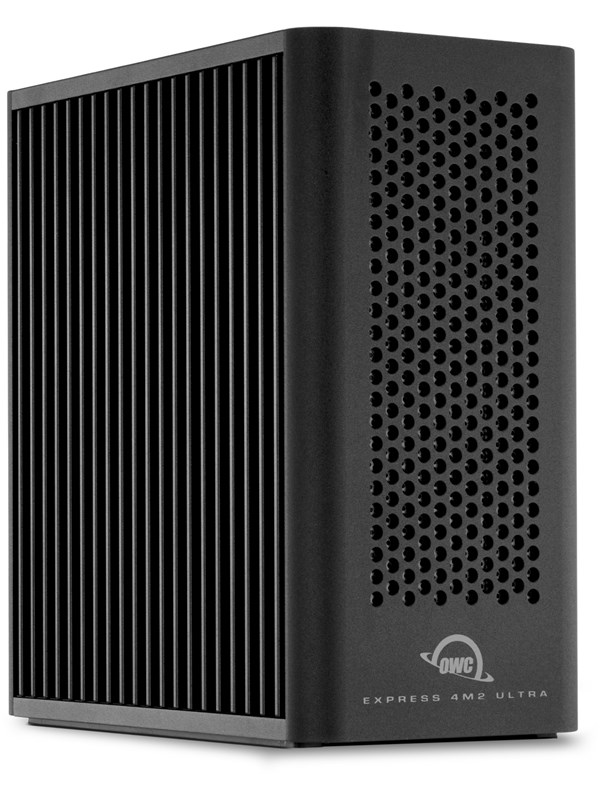 Caja PC OWC Express 4M2 Ultra M.2 Schwarz mit Thunderbolt 5 und 4 Einschüben