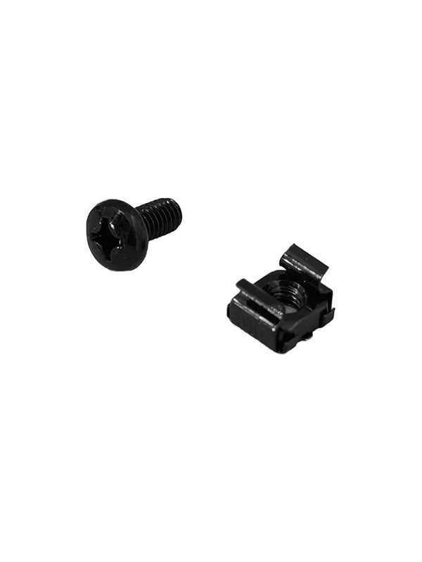 Cablio CAB-LN-CAGE-NUT-SET - M6 Cage Nut Set  50 Sets  Screws  Washers  Black