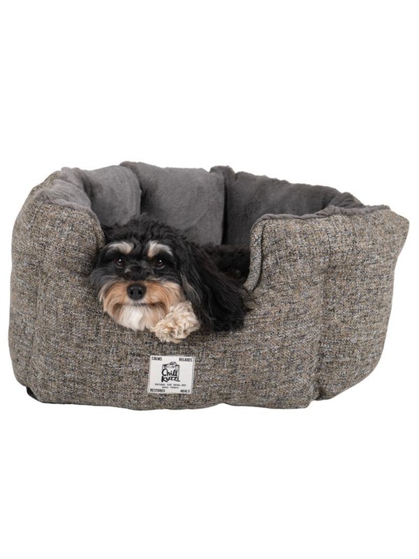 Chill Kuzzi FIR rundes Bett grau S
