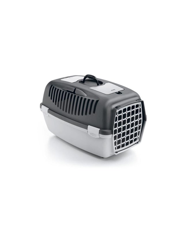 Stefanplast Gulliver 3 Transportbox m/Kunststofftür, grau/grau, 61 x 40 x 38 cm