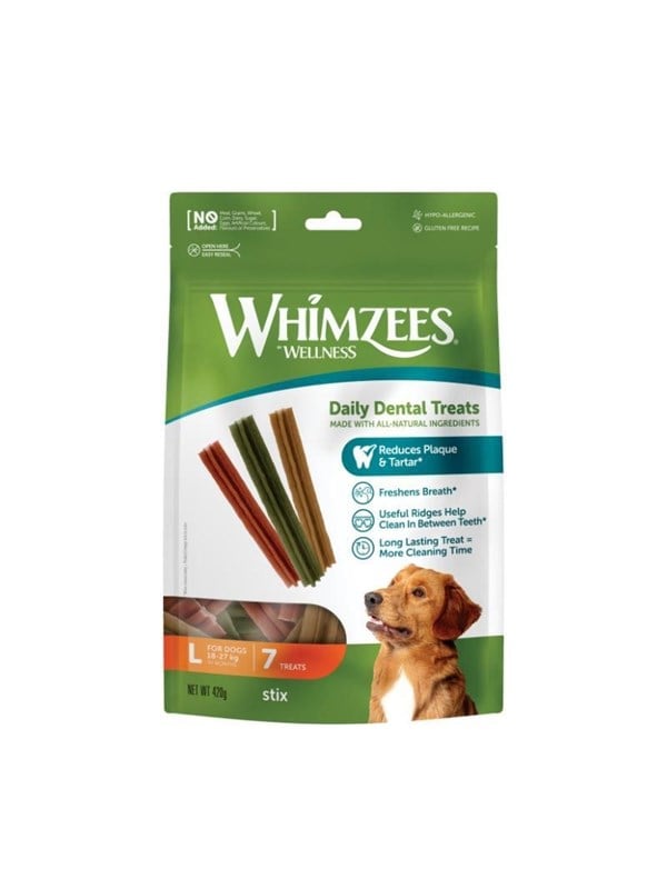 Whimzees Kauartikel, Stix, L, Beutel m/7 Stk. (WHZ318)