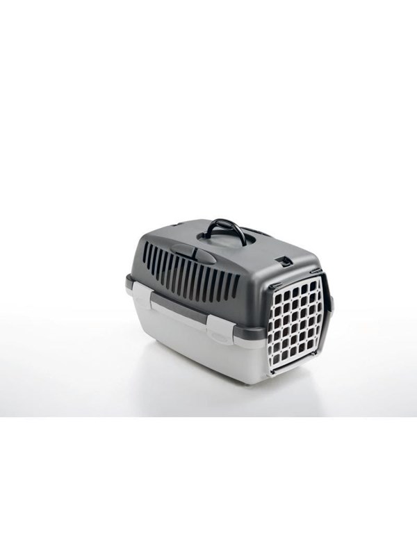 Stefanplast Gulliver 1 Transportbox m/Kunststofftür, grau/grau, 48 x 32 x 31 cm