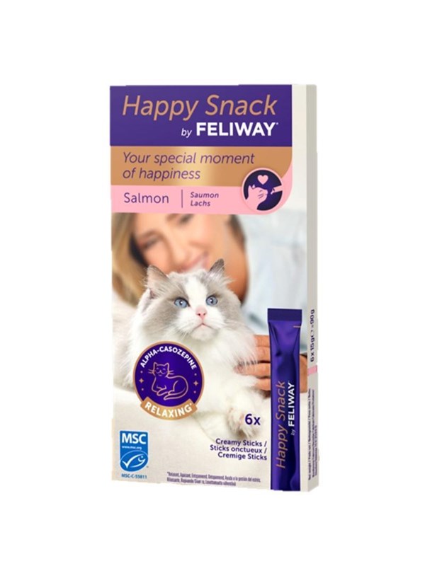 Feliway Happy Snack, Lachs, 1 Schachtel à 6 Sticks