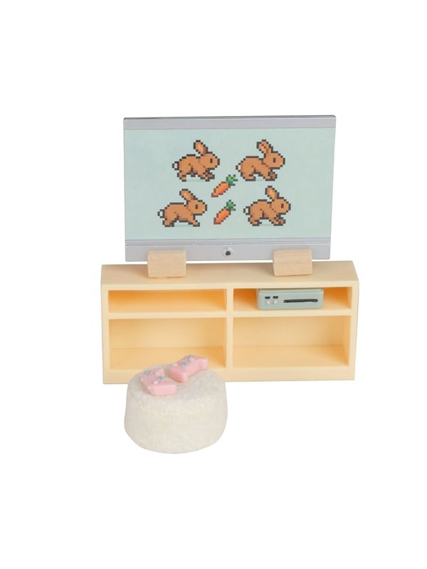 Micki Lundby Sideboard mit TV Spielkonsole  Controller Pouffe