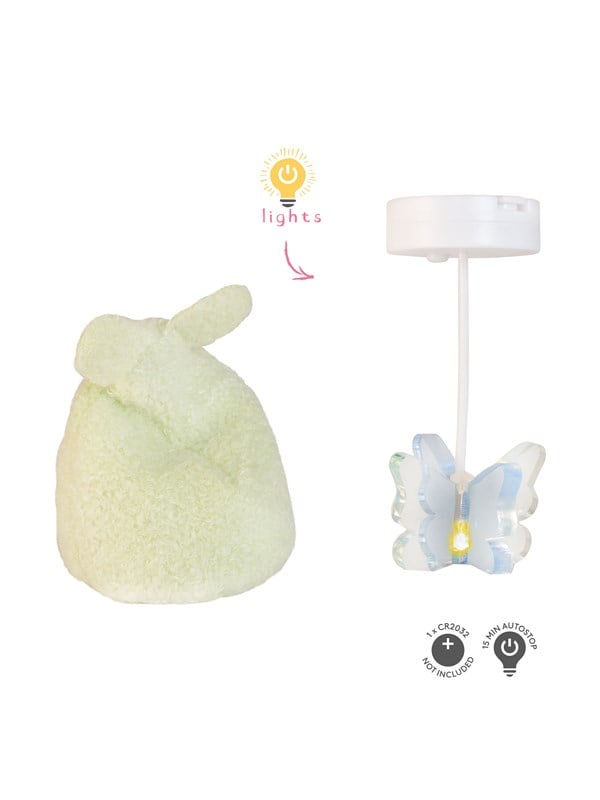 Micki Lundby Schmetterlings-Deckenlampe mit Licht  grnem Pouf Bentigt 2x CR2032 Batterien nicht enthalten 15-Minuten-Auto-Abschaltung