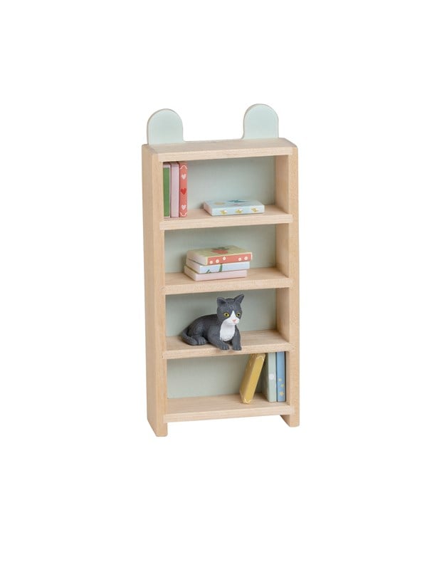Micki Lundby Bcherregal aus Holz mit 10 verschiedenen Bchern  Katze