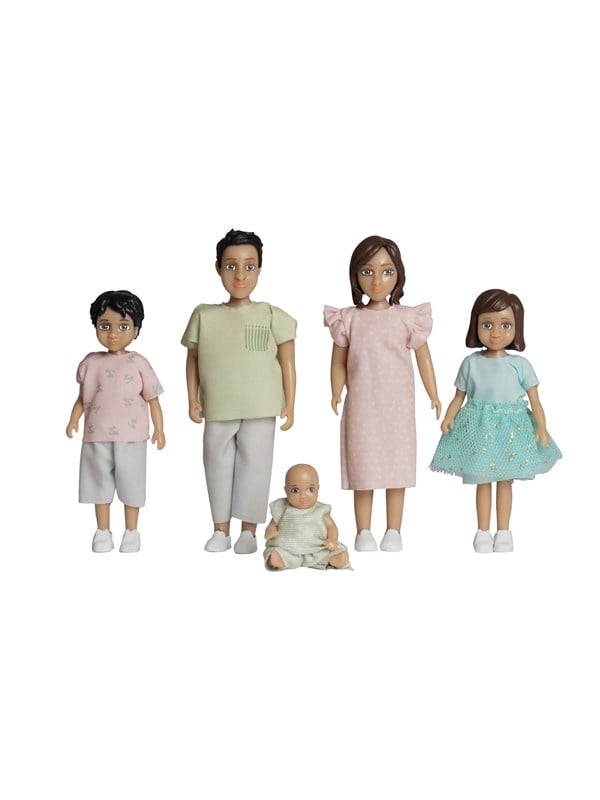 Micki Lundby Jamie Familie Mutter Vater 2 Kinder  1 Baby Abnehmbare Kleidung Ab 3 Jahren