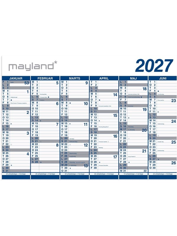 Mayland Kmpekalender 2x6 mdr PP-plast rr 2027