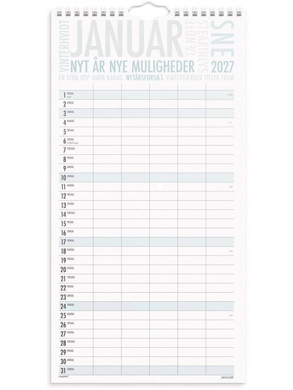 Mayland Familiekalender TrendArt 2027