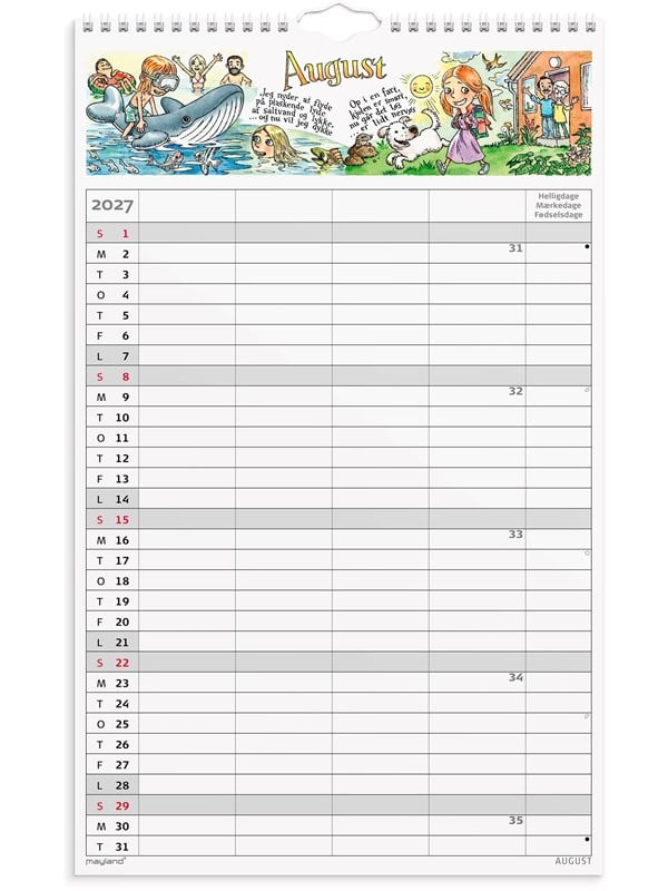 Mayland Familiekalender Otto Dickmeiss  Lilja Scherfig 4 kol 2027