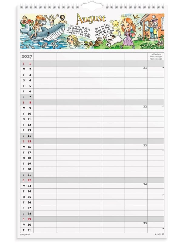 Mayland Familiekalender Otto Dickmeiss  Lilja Scherfig 5 kol 2027