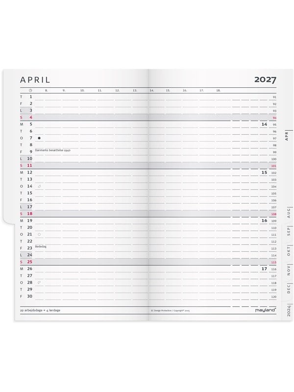 Mayland Index Planner mini mrkegr PP-plast 2027