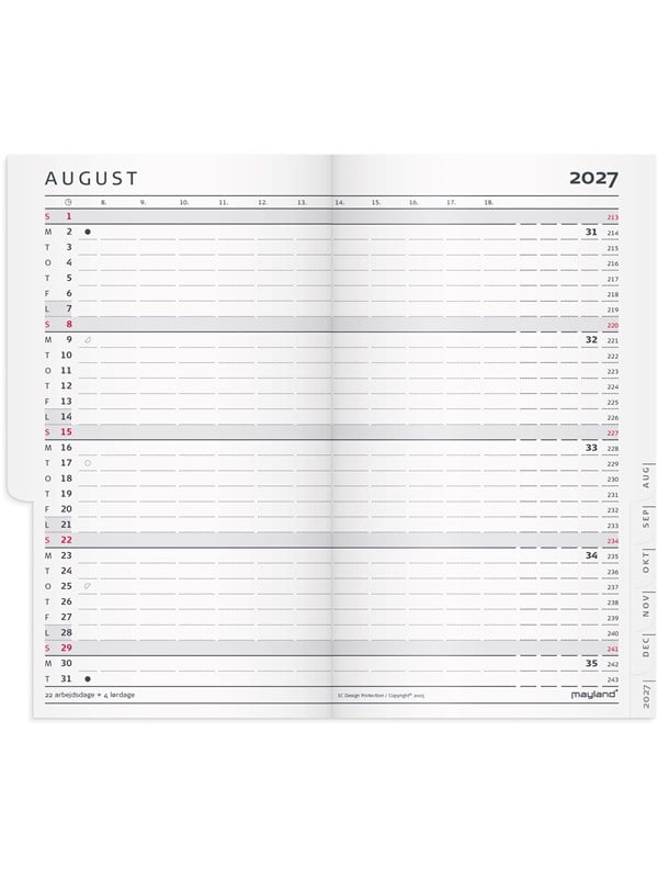 Mayland Index Planner mini mnedskalender REFILL 2027