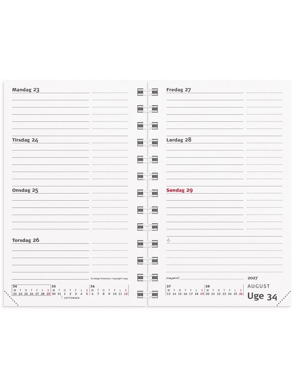 Mayland Mini Planner ugekalender REFILL 2027