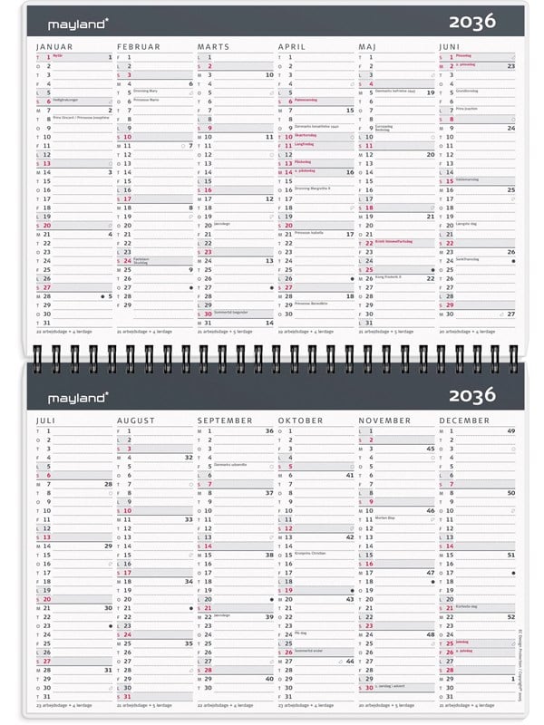 Mayland 10-rskalender A5 millu 2027
