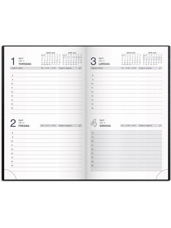 Mayland Noteringskalender 2 dage sort kunstskind 2027