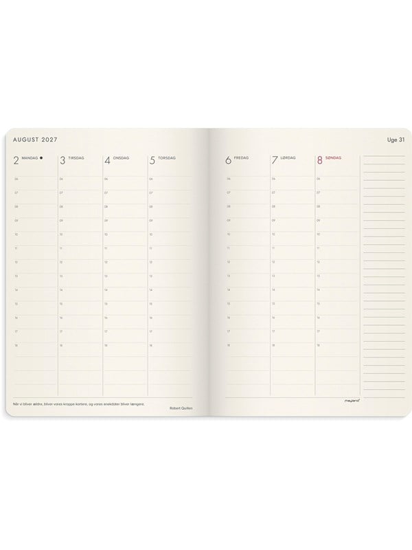 Mayland A5 Forma Deluxe ugekalender hjf brun kunstskind 2027