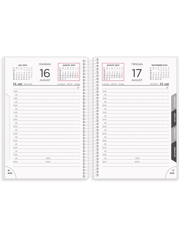 Mayland Dagkalender hvid PP-plast 2027