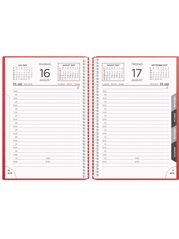 Mayland Dagkalender rd PP-plast 2027