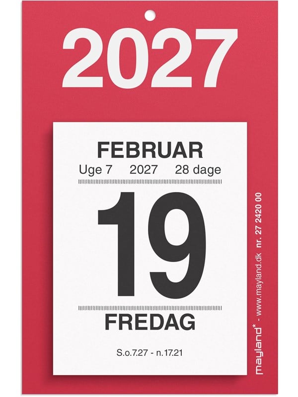 Mayland Lille afrivningskalender mbagsidetekst 2027