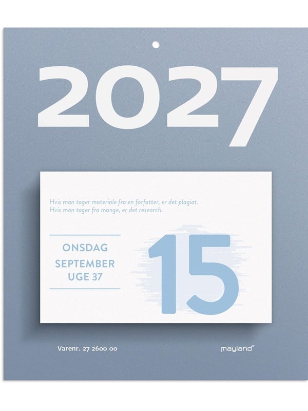 Mayland Afrivningskalender Humr 2027