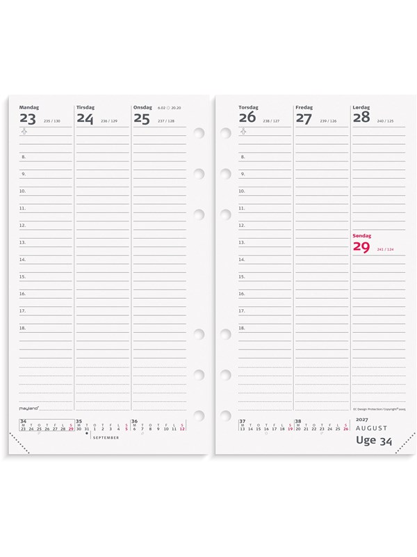 Mayland System PP ugekalender hjformat REFILL 2027