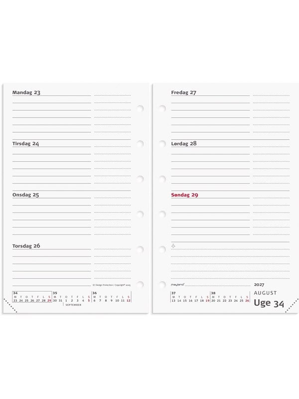 Mayland System Mini ugekalender tvrformat REFILL 2027