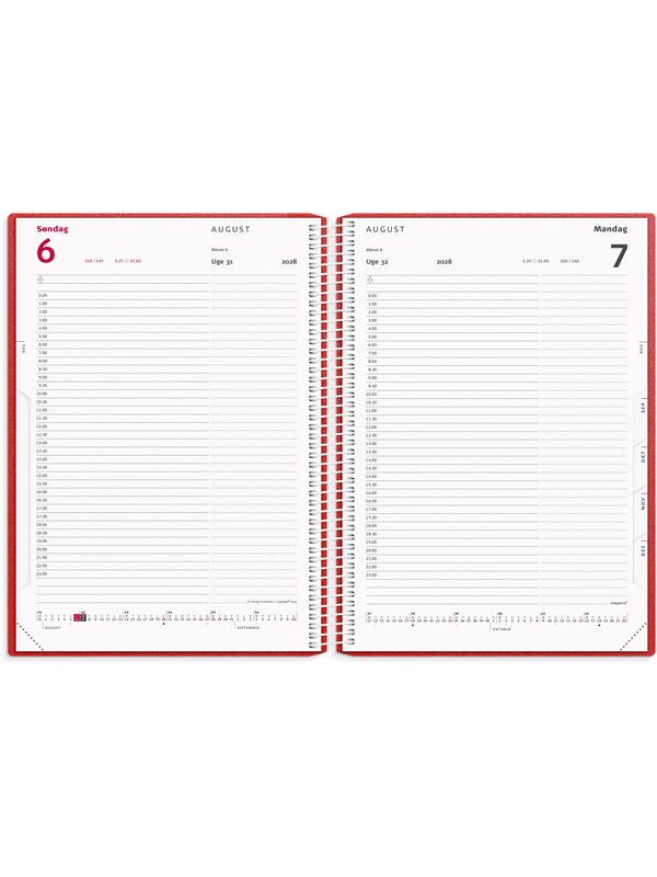 Mayland Timekalender rd PP-plast 2028