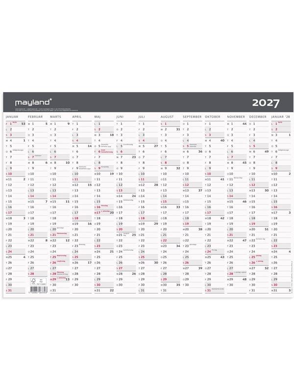 Mayland Kontorkalender Moderne A3 1x13 mdr 2027