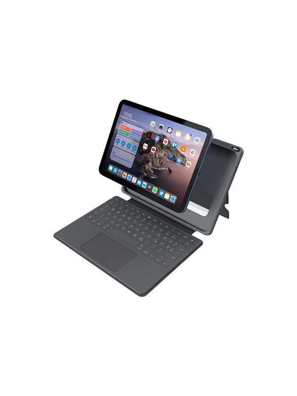 Deqster Touch PLUS - keyboard and folio - Tastatur & Folio-Set - Schweiz - Grau