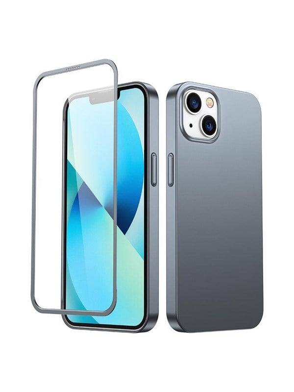 Joyroom 360 Full Case front and back cover for iPhone 13  tempered glass screen protector grey JR-BP927 tranish