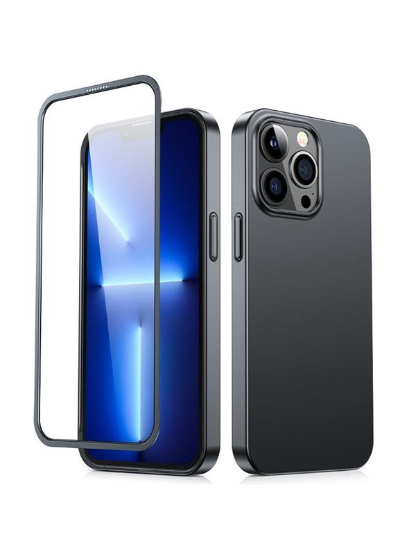 Joyroom 360 Full Case front and back cover for iPhone 13 Pro Max  tempered glass screen protector blue JR-BP928 blue