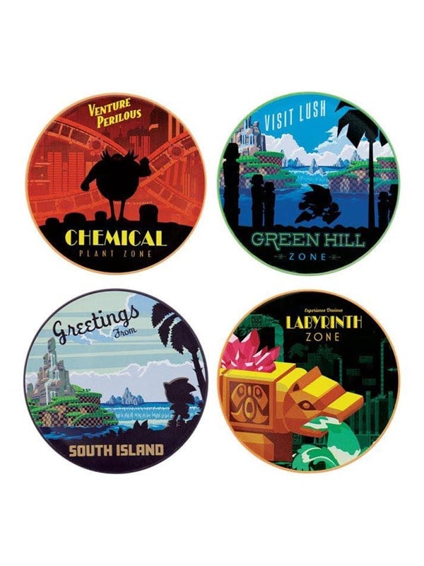 FaNaTtik - Sonic The Hedgehog  Set of 4 Location Coasters - Untersetzer
