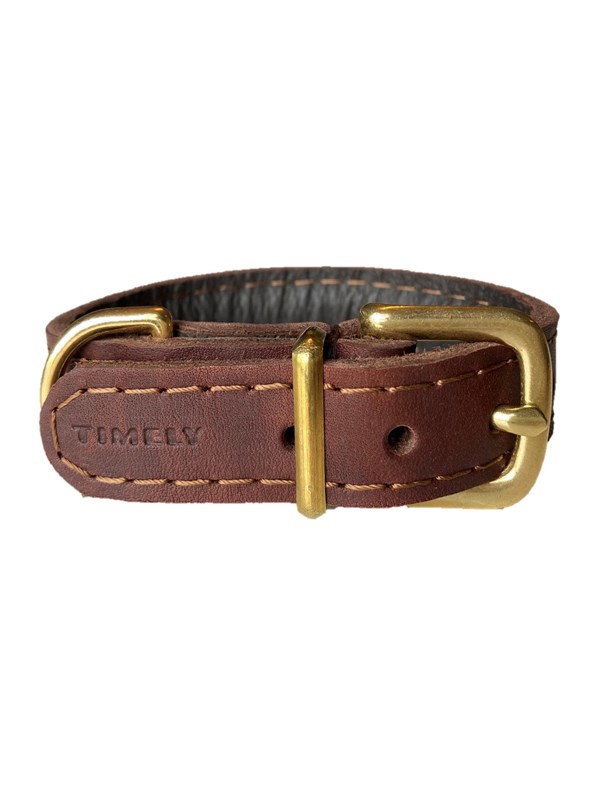 Timely TEXAS Halsband Dunkelbraun 40 mm  60 cm
