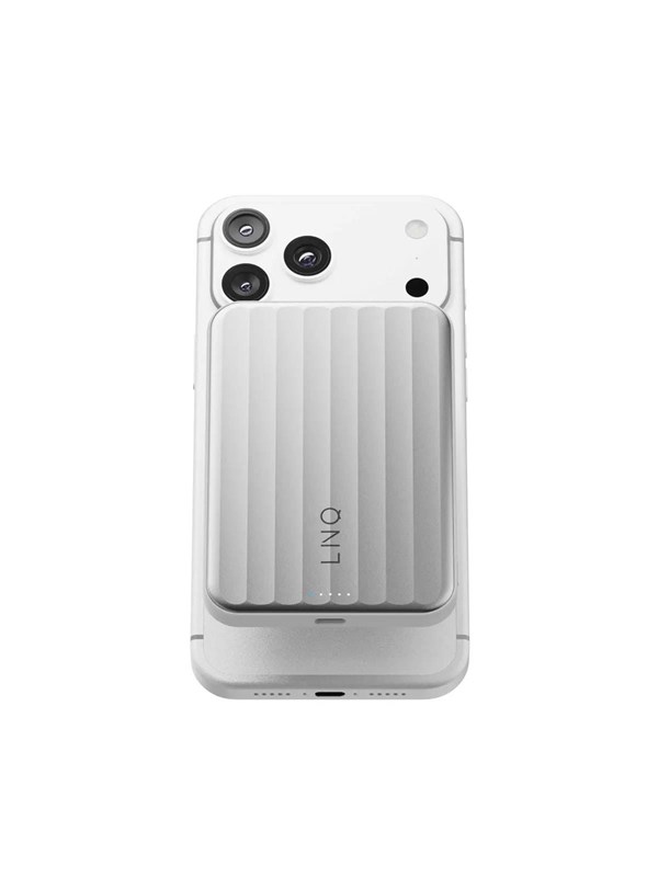 LINQ Magnetic Wireless QI2.2 Power Bank 25W - Silver - 5000 mAh